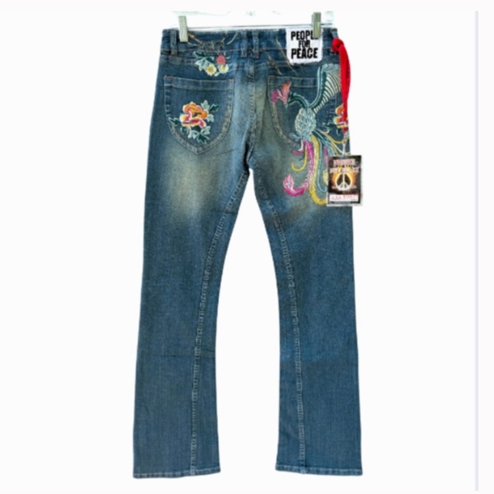 New! People for Peace Embroidered Boot Cut Denim | 26